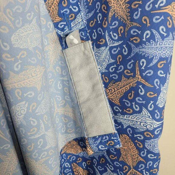 Columbia Fishing Shirt Button Down Mens XL Deep Sea Ocean Sword Tuna Hawaiian - Picture 8 of 13